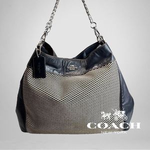 Coach Black and Brown Shoulder Bag with Elegant Design